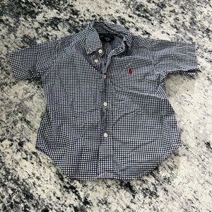 Kids navy and White Checkered Shirt